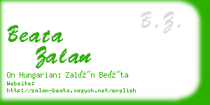 beata zalan business card